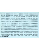 XTRADECAL 1/48 SCALE DECAL FOR PLASTIC MODEL KIT'S - 48044 - RAF 4" ,8" & 12" Black Letters Numbers and Command Titles (Double Sheet) XD48044