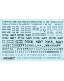 XTRADECAL 1/48 SCALE DECAL FOR PLASTIC MODEL KIT'S - 48044 - RAF 4" ,8" & 12" Black Letters Numbers and Command Titles (Double Sheet) XD48044
