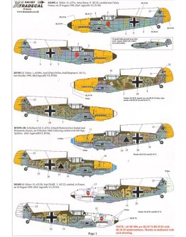 XTRADECAL 1/48 SCALE DECAL FOR PLASTIC MODEL KIT'S - 48087 - Battle of Britain, Luftwaffe Bf 109E, He 111, Ju87B