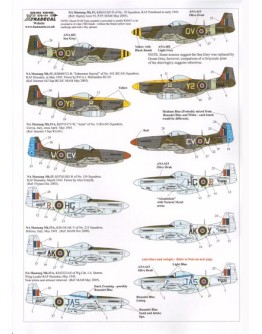 XTRADECAL 1/48 SCALE DECAL FOR PLASTIC MODEL KIT'S - 48092 NORTH AMERICAN P-51D MUSTANG IN RAF SERVICE XD48092