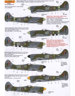 XTRADECAL 1/48 SCALE DECAL FOR PLASTIC MODEL KIT'S - 48100 HAWKER TEMPEST MK V XD48100