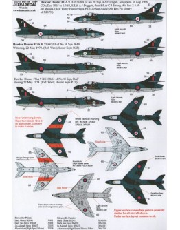 XTRADECAL 1/48 SCALE DECAL FOR PLASTIC MODEL KIT'S - 48105 HAWKER HUNTER F.6 & FGA.9 XD48105