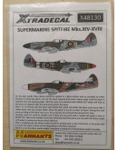 XTRADECAL 1/48 SCALE DECAL FOR PLASTIC MODEL KIT'S - 48130 - SUPERMARINE SPITFIRE MK XIV - XV111 XD48130