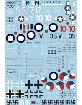 XTRADECAL 1/48 SCALE DECAL FOR PLASTIC MODEL KIT'S - 48193 - Me 212 B-1Aa/ B-1a U1 and Avia CS-92 XD48193