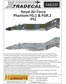 XTRADECAL 1/48 SCALE DECAL FOR PLASTIC MODEL KIT'S - 48200 - Royal Air Force Phantom FG.1 & FGR.2 Pt2 XD48200