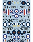 XTRADECAL 1/48 SCALE DECAL FOR PLASTIC MODEL KIT'S - 48205 - de Havilland Tiger Moth Pt1 (FAA, RAAF, RCAD, RNZAF & SAAF) XD48205