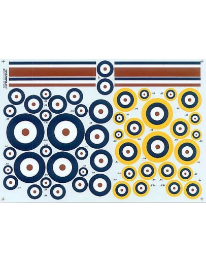 XTRADECAL 1/72 SCALE DECAL FOR PLASTIC MODEL KIT'S - 72045 - RAF Roundels Type A and A1 XD72045