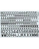 XTRADECAL 1/72 SCALE DECAL FOR PLASTIC MODEL KIT'S - 72065 - RAF Post War Serial Letters and Numbers, Black. 16", 18", 20", 24", 30", 36", 48" XD72065 
