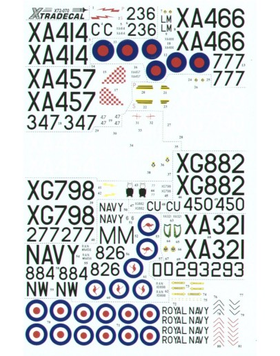 XTRADECAL 1/72 SCALE DECAL FOR PLASTIC MODEL KIT'S - 72070 - Fairey Gannet AS Mk.1/4 (RAAF) XD72070