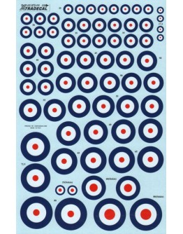 XTRADECAL 1/72 SCALE DECAL FOR PLASTIC MODEL KIT'S - 72111 - Royal Air Force Pre-War Roundels 1920-1939 XD72111