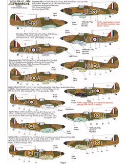 XTRADECAL 1/72 SCALE DECAL FOR PLASTIC MODEL KIT'S - 72117 - RAF Battle of Britain