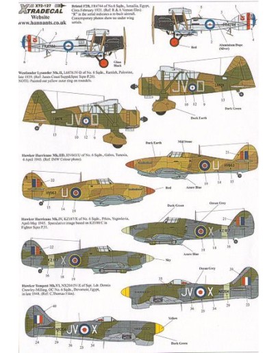 XTRADECAL 1/72 SCALE DECAL FOR PLASTIC MODEL KIT'S - 72127 - RAF 6 SQUADRON HISTORY 1931-2010 -  XD72127