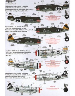 XTRADECAL 1/72 SCALE DECAL FOR PLASTIC MODEL KIT'S - 72153 - War Weary Republic P-47d Thunderbolts