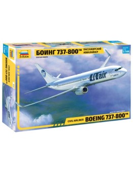 ZVEZDA 1/144 SCALE PLASTIC AIRCRAFT MODEL KIT - 7019 - CIVIL AIRLINER BOEING 737-800