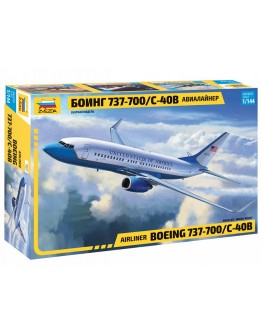 ZVEZDA 1/144 SCALE PLASTIC AIRCRAFT MODEL KIT - 7027 - AIRLINER BOEING 737-700/C-40B