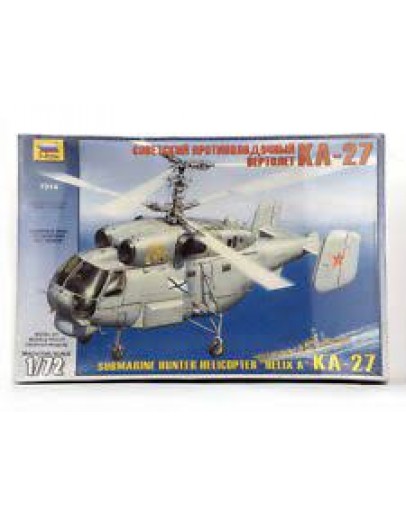 ZVEZDA 1/72 SCALE PLASTIC AIRCRAFT MODEL - 7214 - KA-27 HELICOPTER HELIX A ZV7214