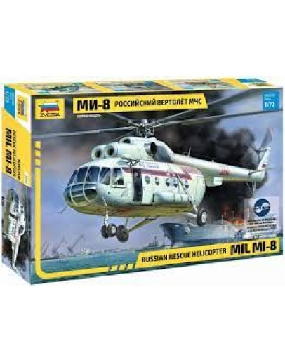 ZVEZDA 1/72 SCALE PLASTIC AIRCRAFT MODEL - 7254 - RUSSIAN RESCUE HELICOPTERS MIL MI-8 ZV7254